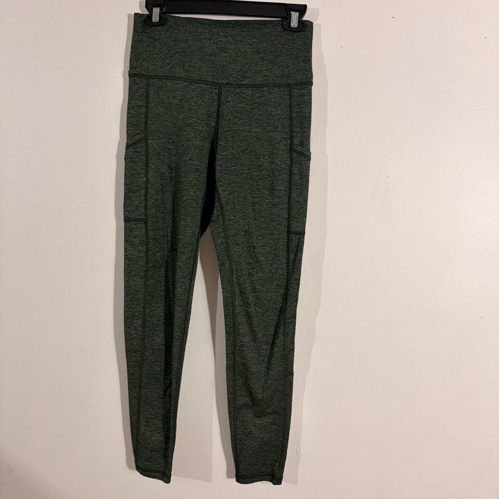 Aerie Chill Play Move Leggings Womens Medium Green Pockets ATHLETIC